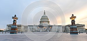 US Capitol building eastern facade at sunset, Washington DC