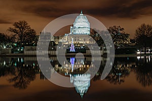 US Capitol Building at Night