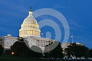 US Capitol building at night - Washington DC