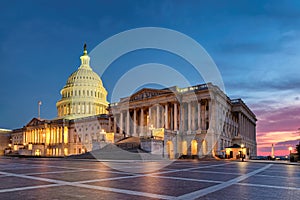 US Capitol Building at sunset