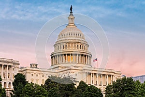 US Capitol Building at sunset, Washington DC