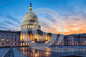 US Capitol Building at sunset, Washington DC