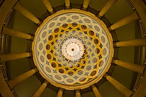 US Capitol Building Underground Crypt Chandelier Architecture In