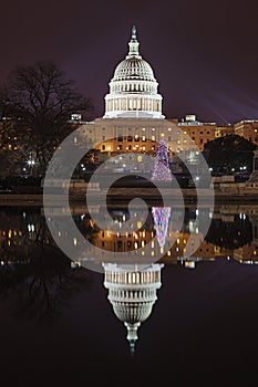 US Capitol Dome Illuminated Washington DC vertical