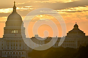 US Capitol dome silhouette, Washington DC