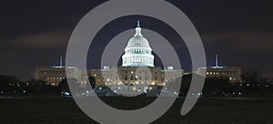 The US Capitol in the night