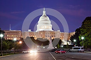 US Capitol in the night