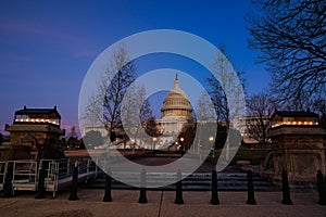 The US Capitol at night, Washington DC