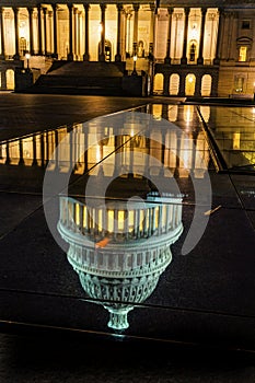 US Capitol North Side Night Stars Washington DC Reflection