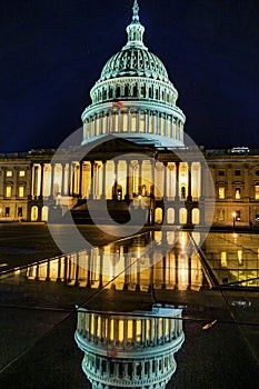 US Capitol North Side Night Stars Washington DC Reflection