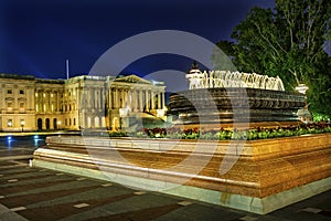 US Capitol Senate Fountain Night Stars Washington DC