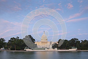 US Capitol ultra wide view from reflecting pool