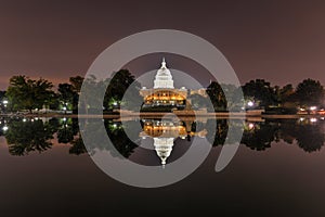 US Capitol in Washington DC at night