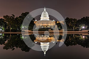 US Capitol in Washington DC at night