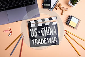 US - China trade war. Information technology and business concept