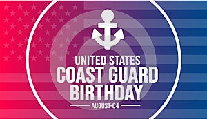 us coast guard birthday background template. Holiday concept. background, banner, placard, card, and poster