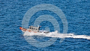 US Coast Guard boat providing security, Kay West, Florida