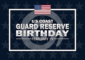 US Coast Guard Reserve Birthday Vector illustration