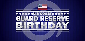 US Coast Guard Reserve Birthday Vector Template Design Illustration