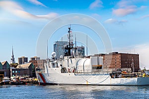 US Coast Guard ship in Boston