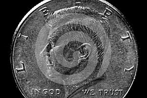 US Coins Silver In God We Trust Worn Texture