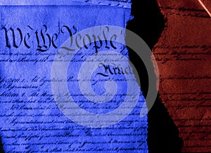 The US Constitution politics ripped in half