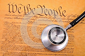 US Constitution and stethoscope