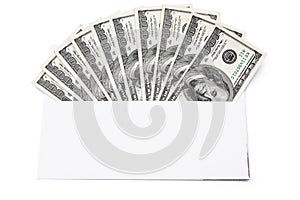 US currency in envelope