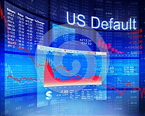 US Default Crisis Economic Stock Market Banking Concept