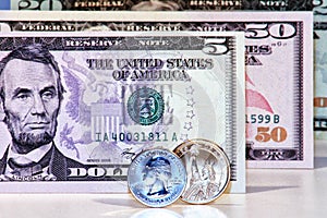 Us dollar banknotes and coins