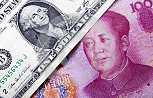 US dollar and Chinese yuan photo