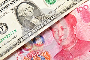 US dollar and Chinese yuan photo