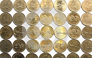 US Dollar Coins Sacagawea Overhead photo