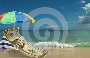 US Dollar is resting & enjoing paradice beach