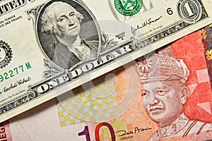 US dollar and Ringgit Malaysia photo