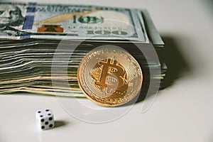 Us dollars, bitcoin and rolling dice