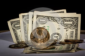 US Dollars and coins