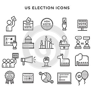 us election icons. Vector illustration decorative design