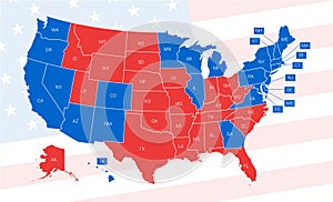 US election results map. photo