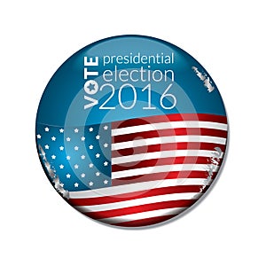 US election vote badge. Vector illustration decorative design