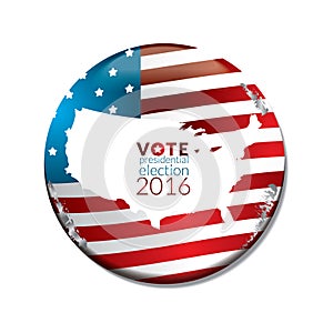 US election vote badge. Vector illustration decorative design