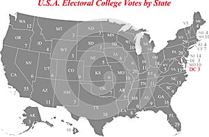 US electoral college votes by state