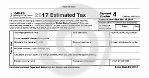 A US Federal tax 1040 estimated Tax income form