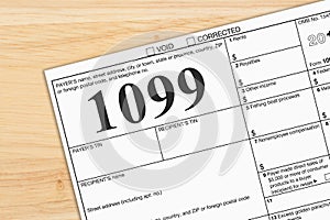 A US Federal tax 1099 income tax form