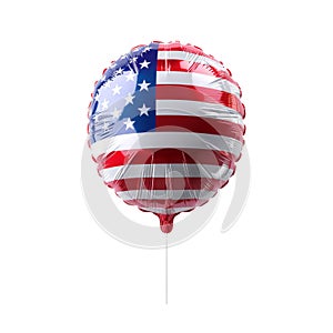 US flag balloon isolated on white transparent, USA national patriotic sig