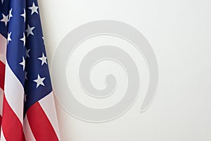 US flag border on white background