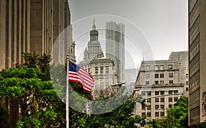 US flag at Civic Center in New York