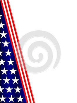 American abstract flag decorative patriotic corner.