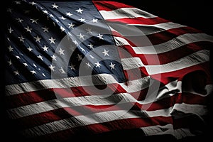 The US flag is developing on a black background. Pray for America.