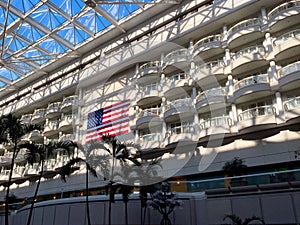 US Flag Displayed at an airport